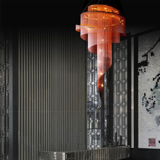 Scandinavian Postmodern Spiral Chandelier