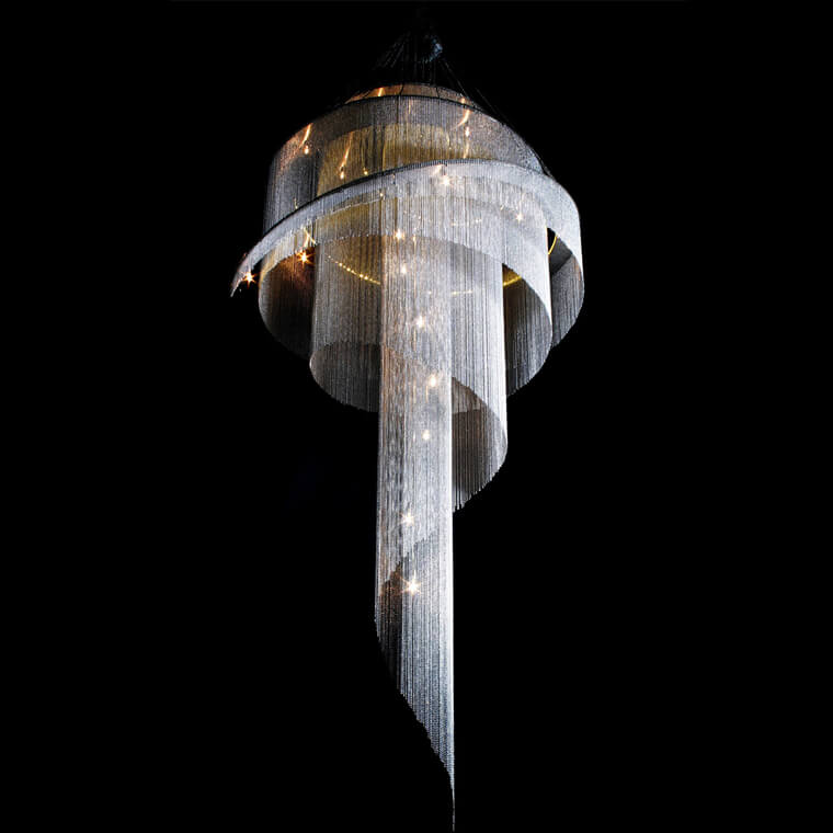 Scandinavian Postmodern Spiral Chandelier