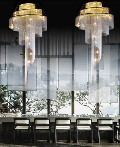Scandinavian Postmodern Spiral Chandelier