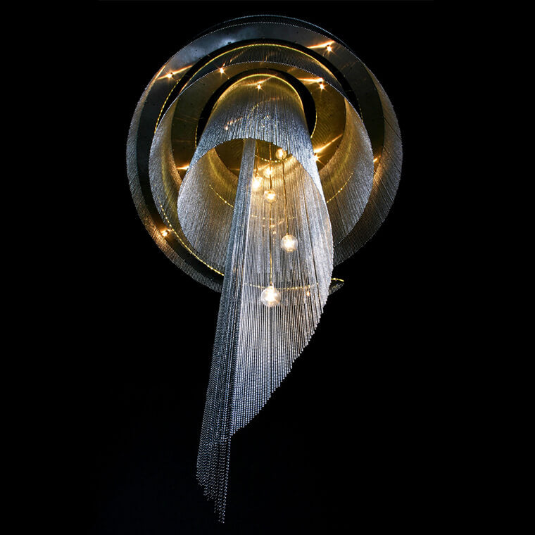 Scandinavian Postmodern Spiral Chandelier