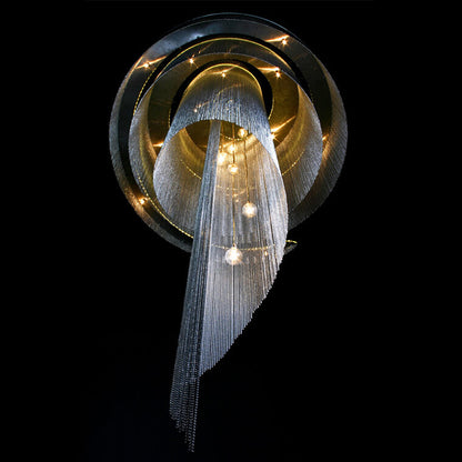 Scandinavian Postmodern Spiral Chandelier