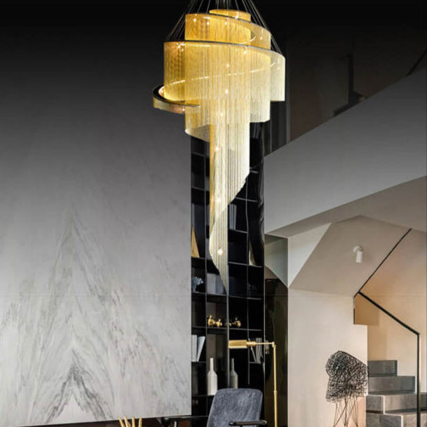 Scandinavian Postmodern Spiral Chandelier