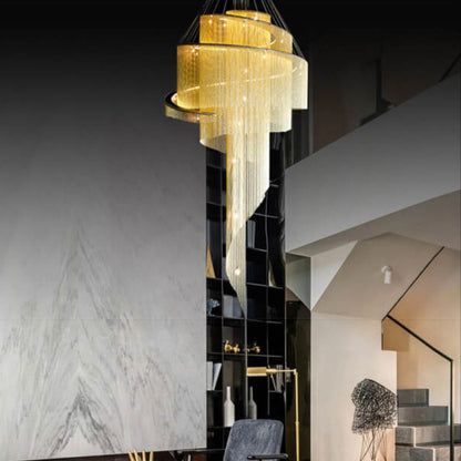 Scandinavian Postmodern Spiral Chandelier