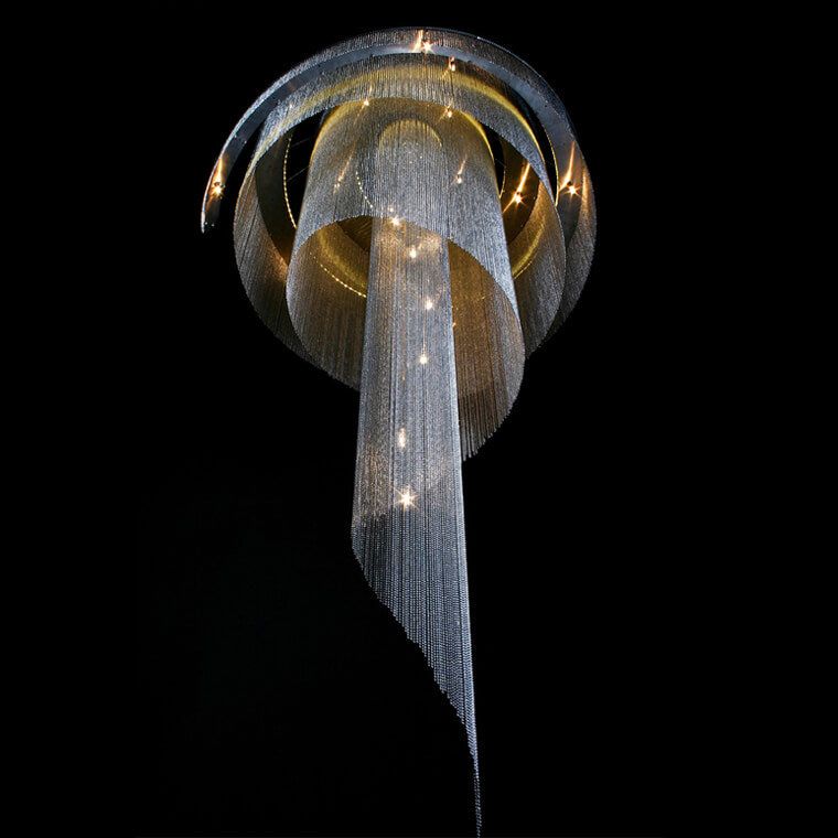 Scandinavian Postmodern Spiral Chandelier