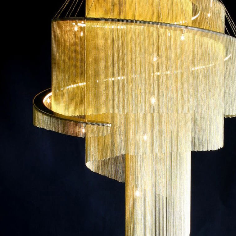 Scandinavian Postmodern Spiral Chandelier