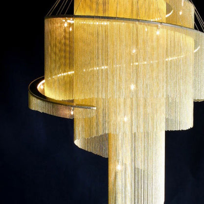 Scandinavian Postmodern Spiral Chandelier