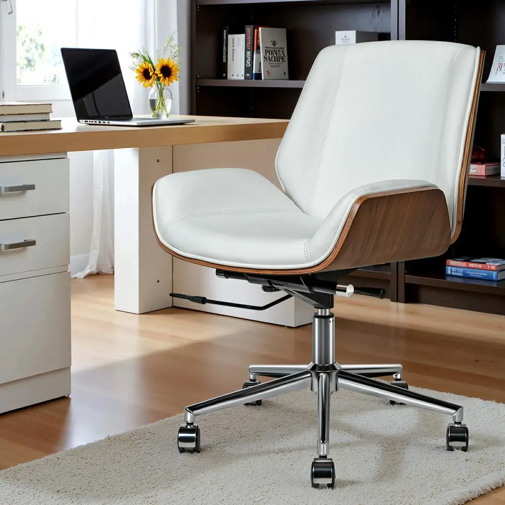 High Backrest Ergonomic Leather Office Chair - Urban Ashram
