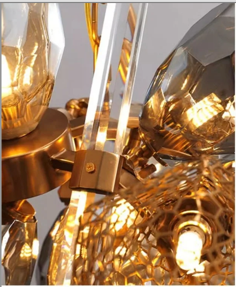 Modern K9 Vertical Crystal Glass Chandelier