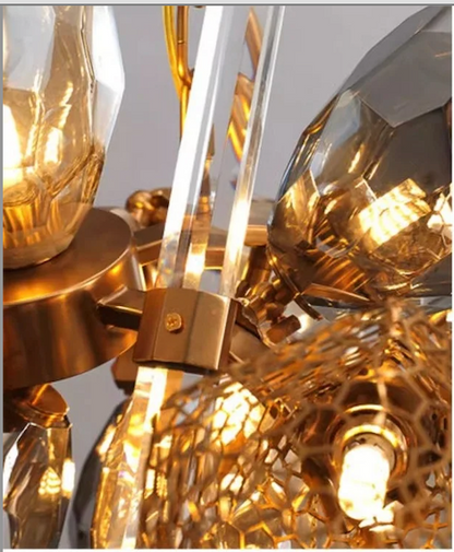 Modern K9 Vertical Crystal Glass Chandelier