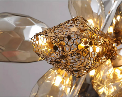 Modern K9 Vertical Crystal Glass Chandelier