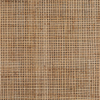 Close-up view of the textured wicker pattern on the Carmel Wooden Sideboard, showcasing its repetitive square design in natural brown and beige hues.