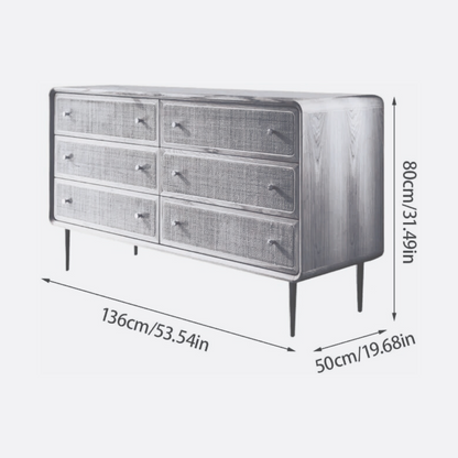 Merrilliz 6 Drawer Nordic Rattan Storage Chest - Urban Ashram