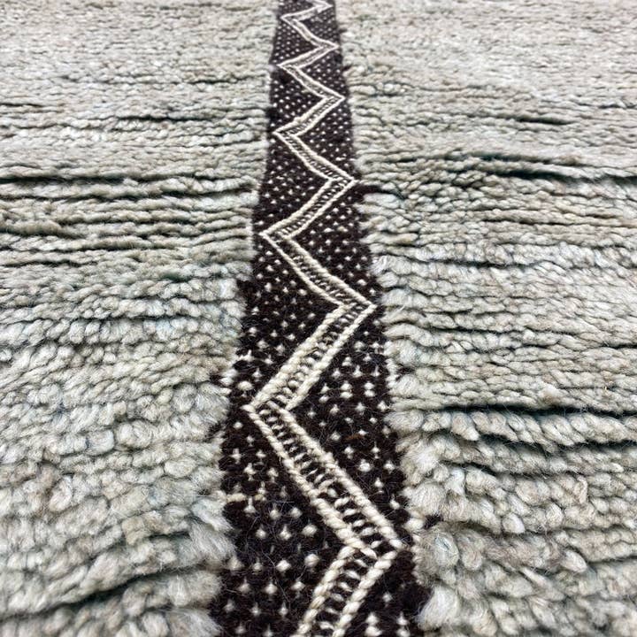 Handmade Black and White Wool Beni Ourain Rug - Urban Ashram