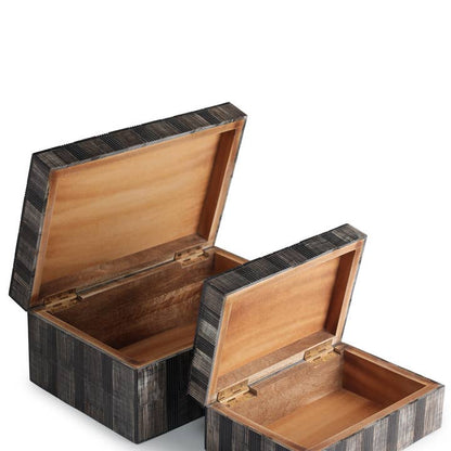 Madison Decorative Boxes - Set of 2 (Animal Horn & MDF) - Urban Ashram