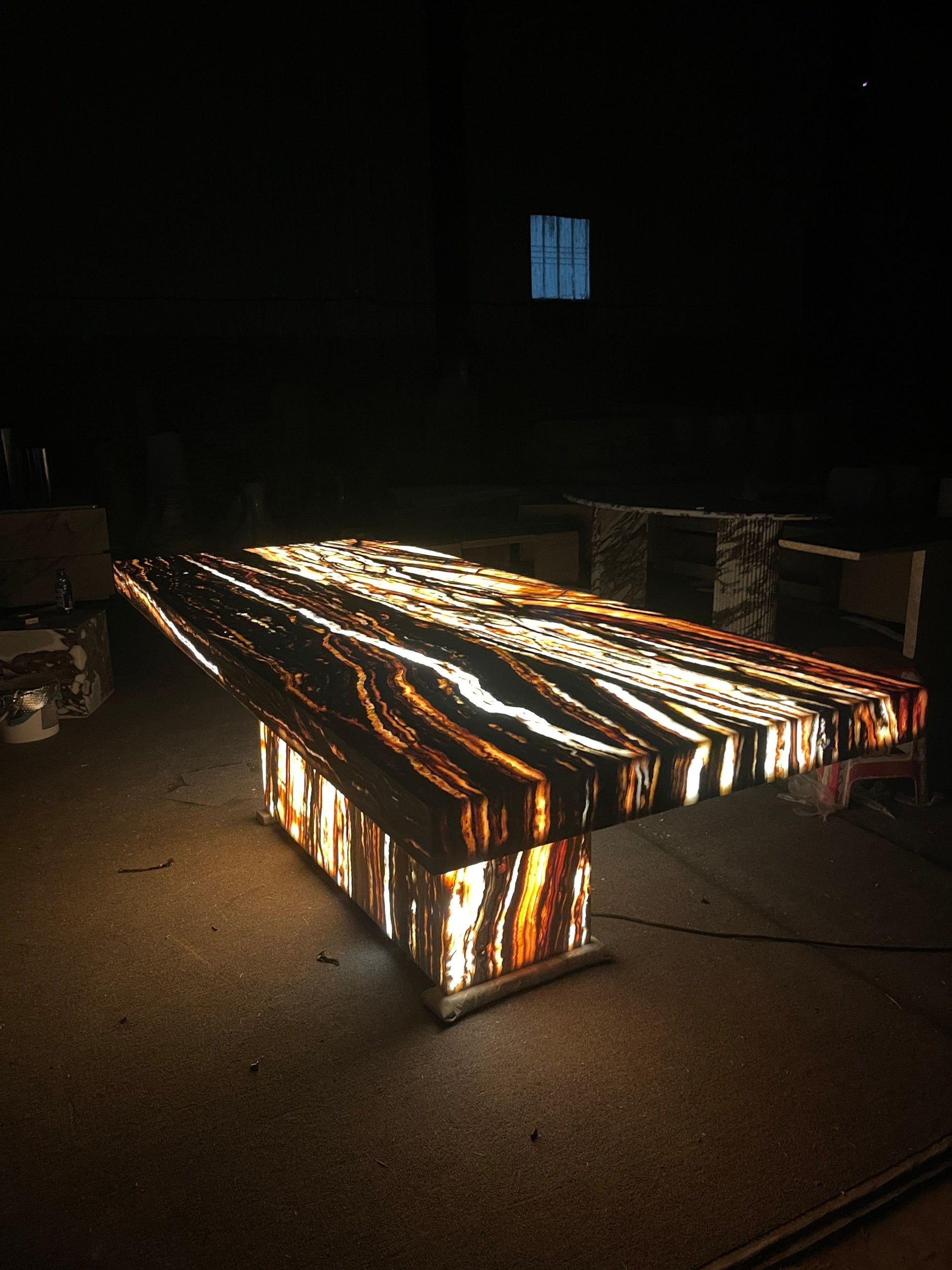 Illuminated Onyx Dining Table with LED Lighting – Luxury Statement Piece - Urban Ashram