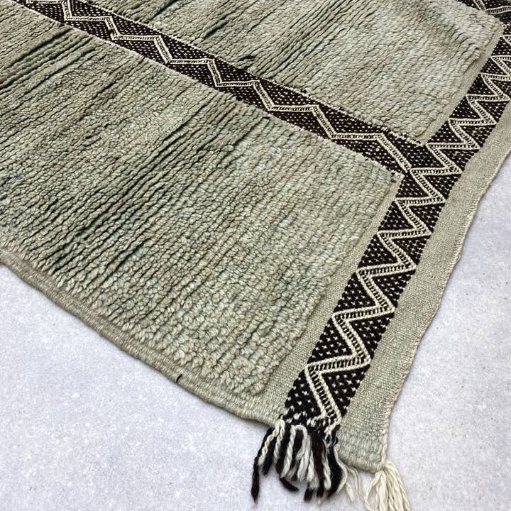 Handmade Black and White Wool Beni Ourain Rug - Urban Ashram