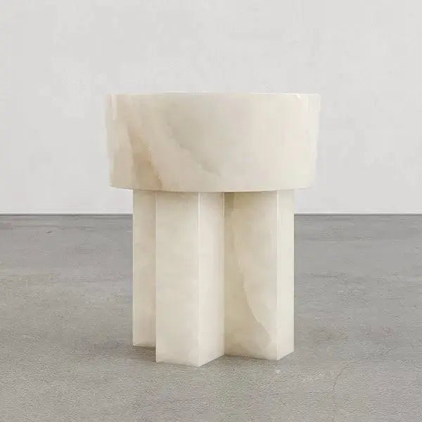 Constantine White Onyx Side Table - Urban Ashram