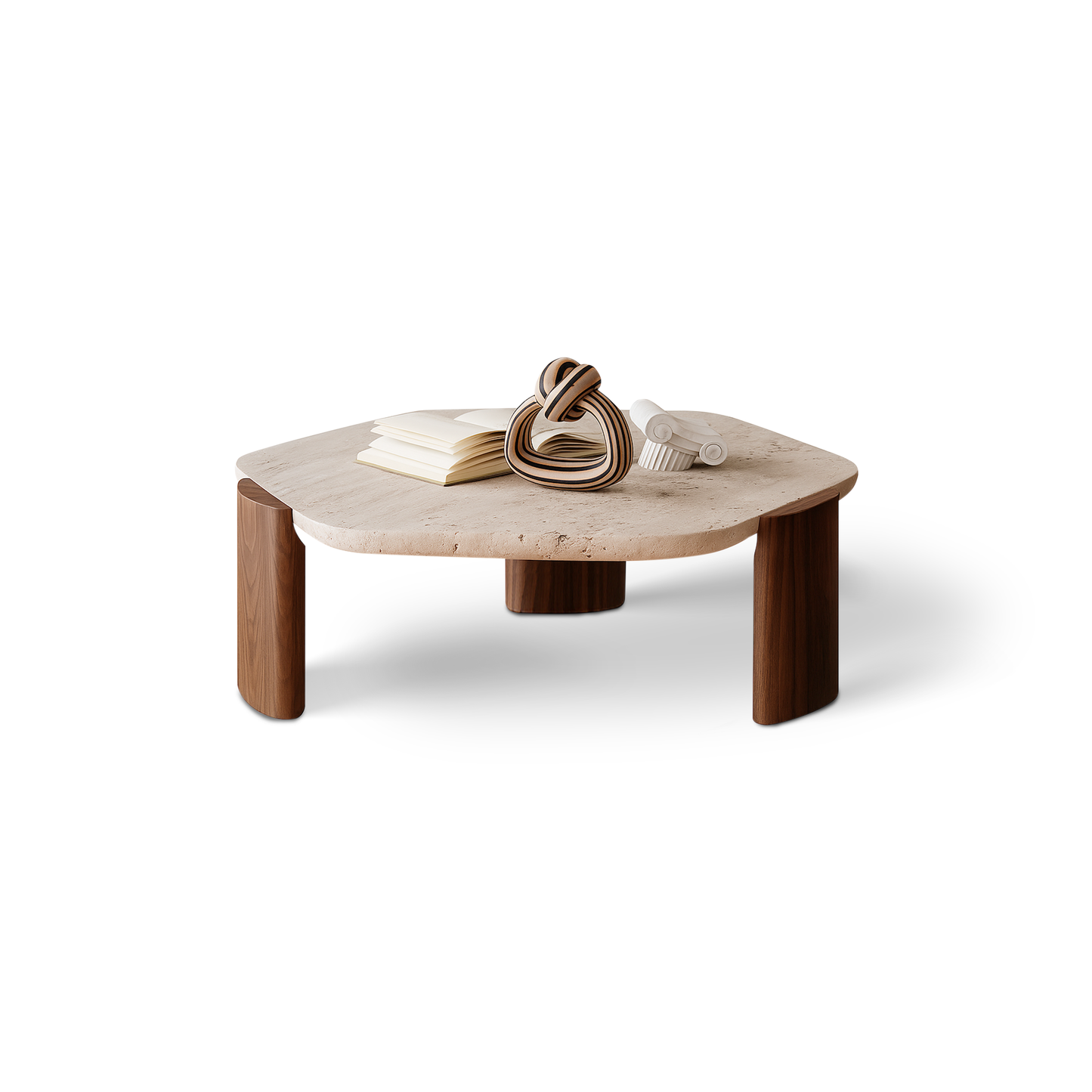 Delphi Travertine Low Nordic Coffee Table - Urban Ashram