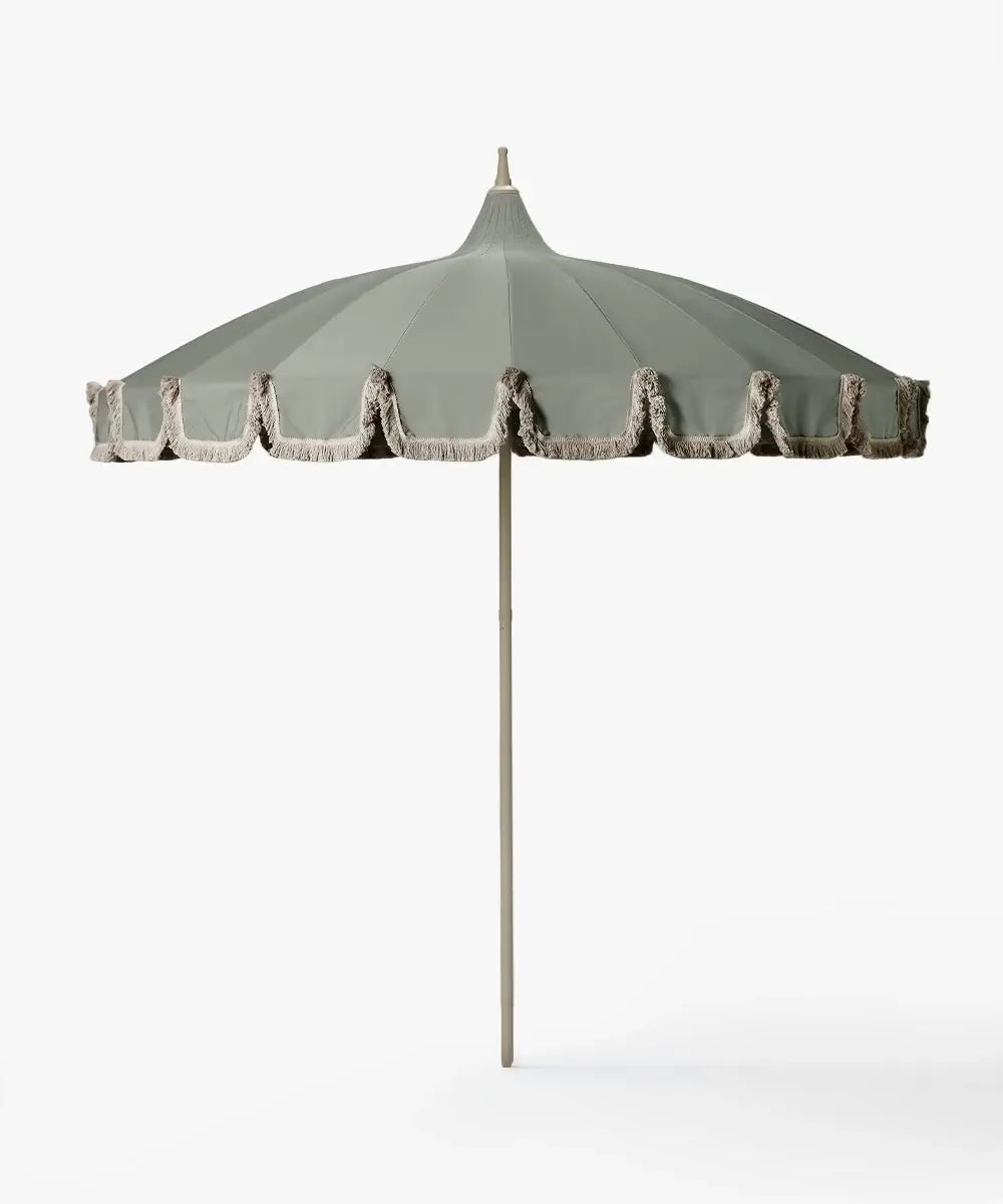 Verdant Fringe Garden Umbrella — Luxe Shade with Vintage Charm - Urban Ashram