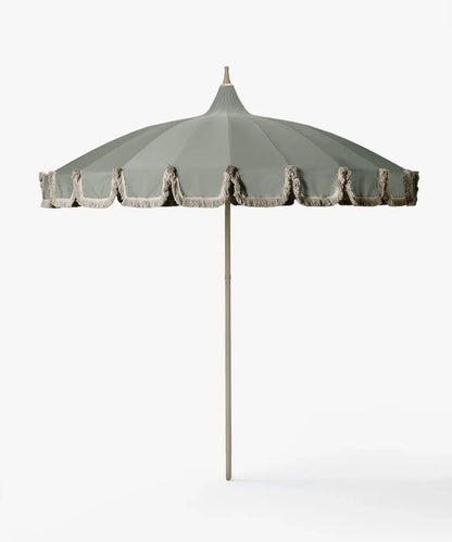 Verdant Fringe Garden Umbrella — Luxe Shade with Vintage Charm - Urban Ashram