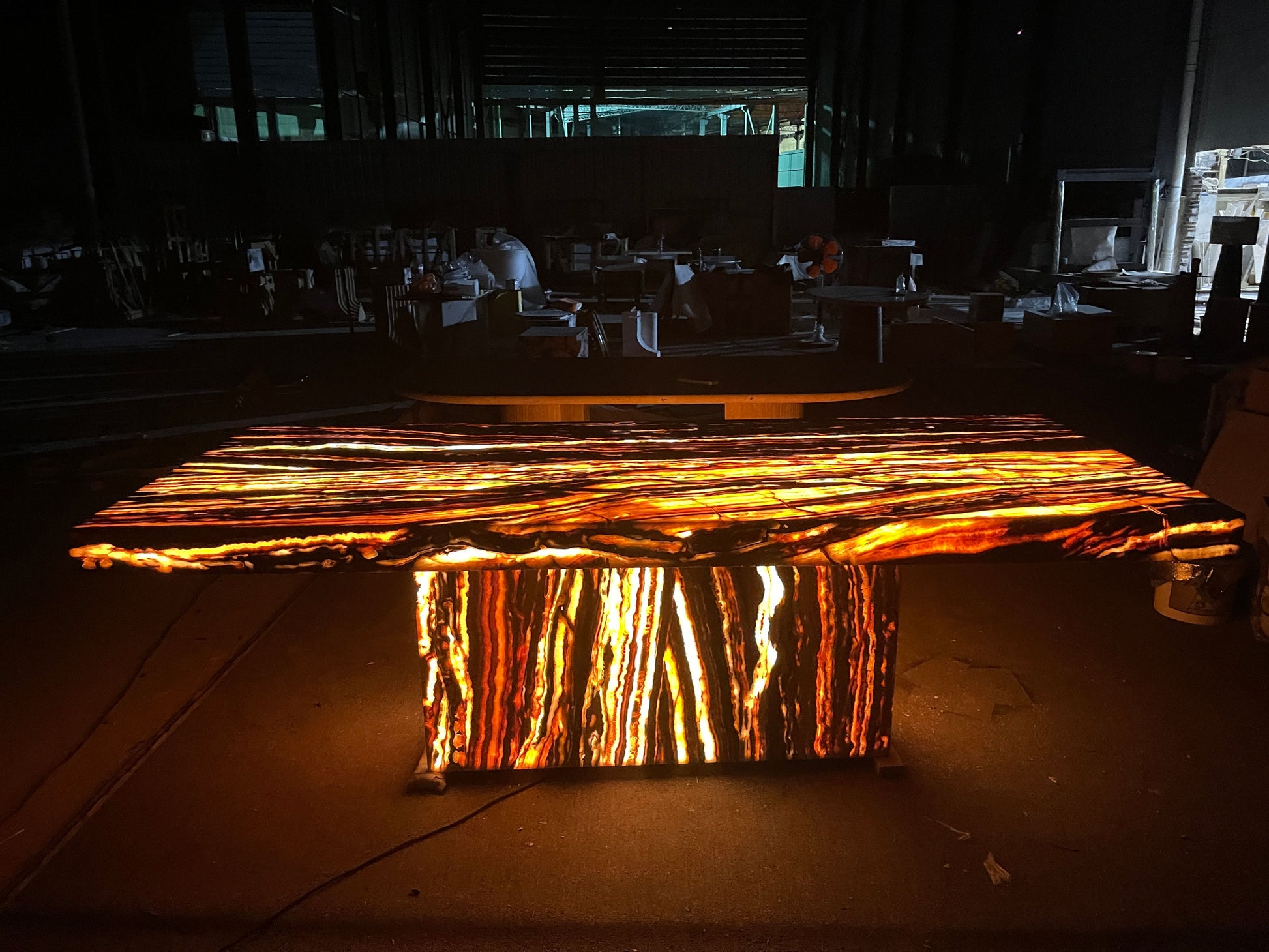 Illuminated Onyx Dining Table with LED Lighting – Luxury Statement Piece - Urban Ashram