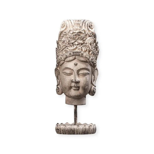 Enlightened Bodhisattva Head Statue - Urban Ashram