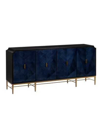 Kallista Blue Credenza - Elegant Storage & Display Cabinet