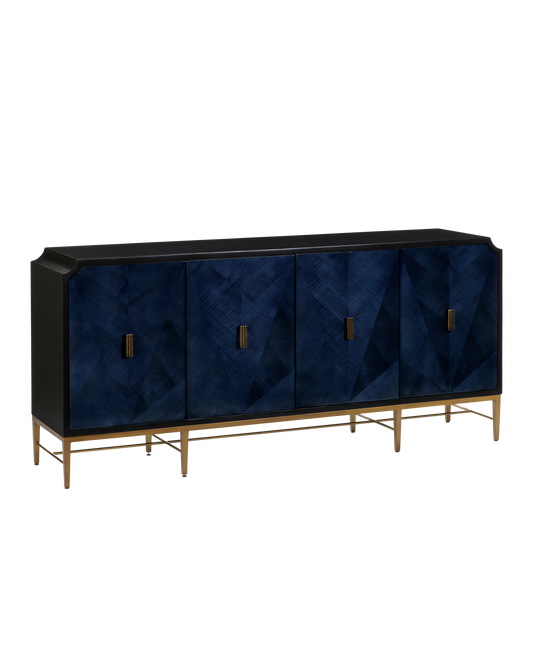 Kallista Blue Credenza - Elegant Storage & Display Cabinet