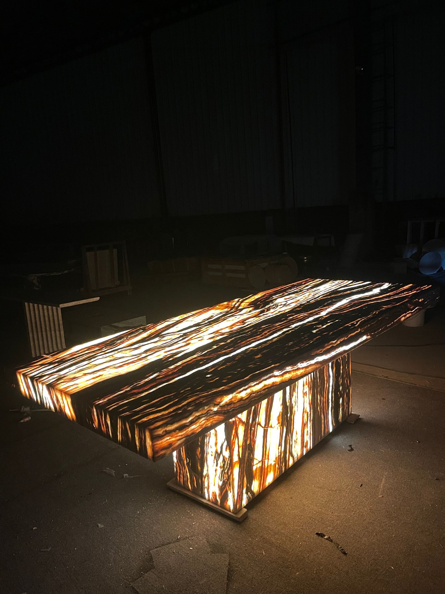Illuminated Onyx Dining Table with LED Lighting – Luxury Statement Piece - Urban Ashram
