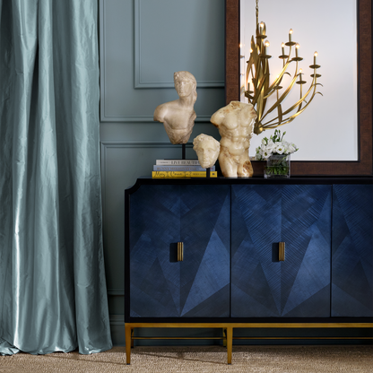 Kallista Blue Credenza - Elegant Storage & Display Cabinet