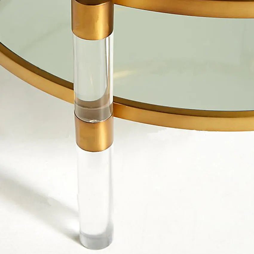 Gold Brass Acrylic Coffee Table - Urban Ashram