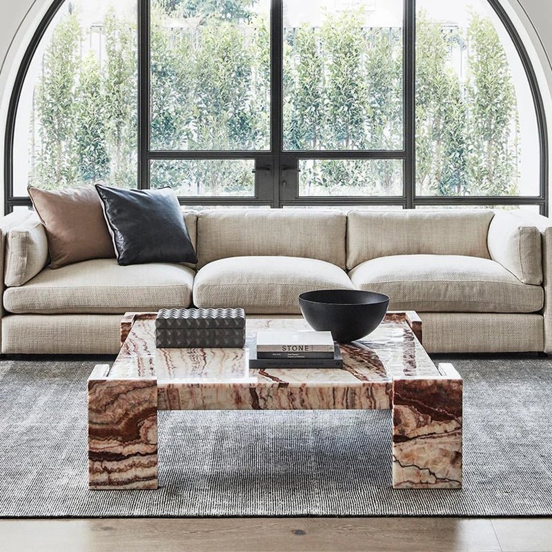 Gypsum Marble Coffee Table - Urban Ashram