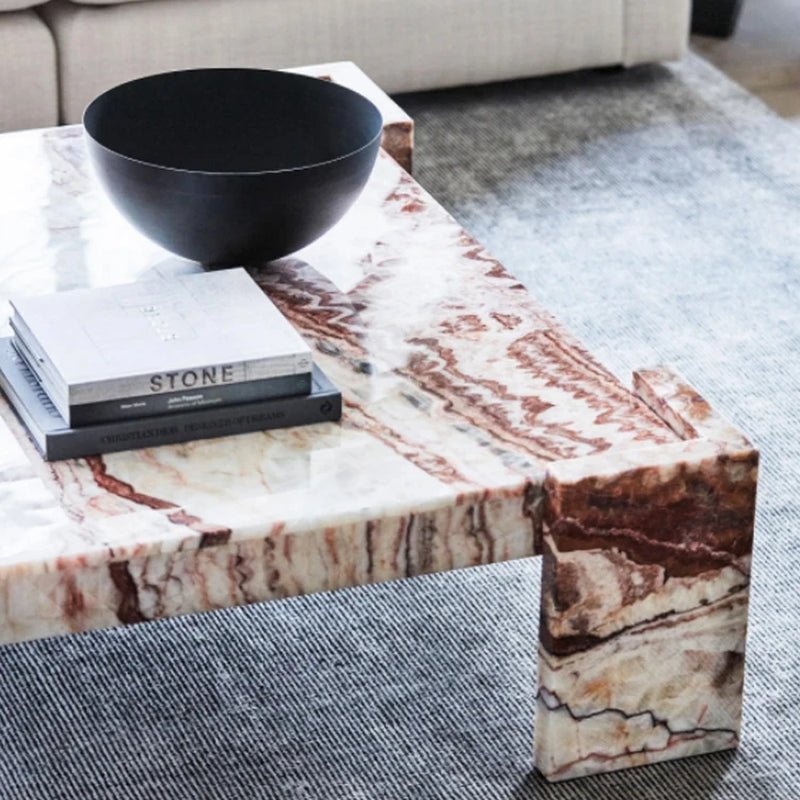 Gypsum Marble Coffee Table - Urban Ashram