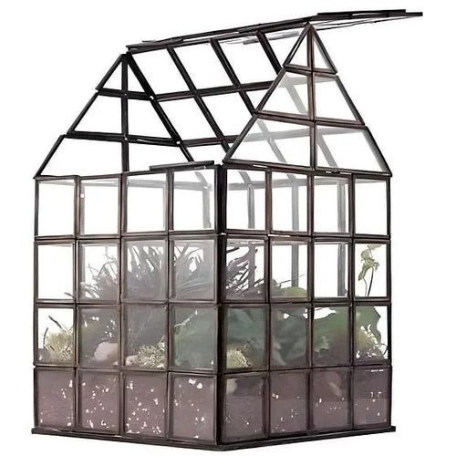 Lattice House Glass Terrarium Modern Greenhouse Planter