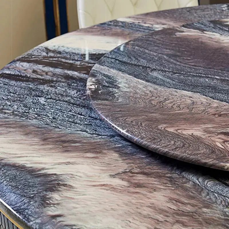 Le Surreal Crocodile Marble and Leather Dining Table - Urban Ashram