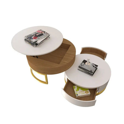 Margot Coffee Table with Rotatable Drawers - Urban Ashram