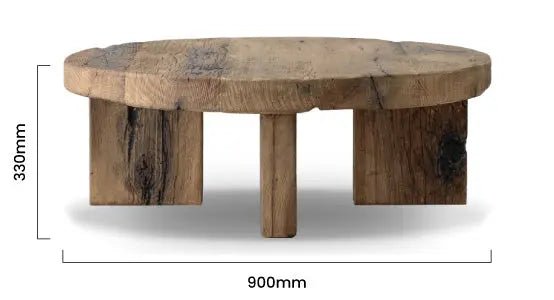 Noble Rustic Oak Wood Coffee Table - Urban Ashram