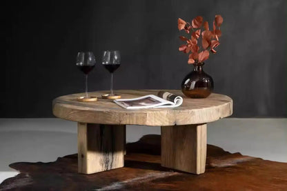 Noble Rustic Oak Wood Coffee Table - Urban Ashram