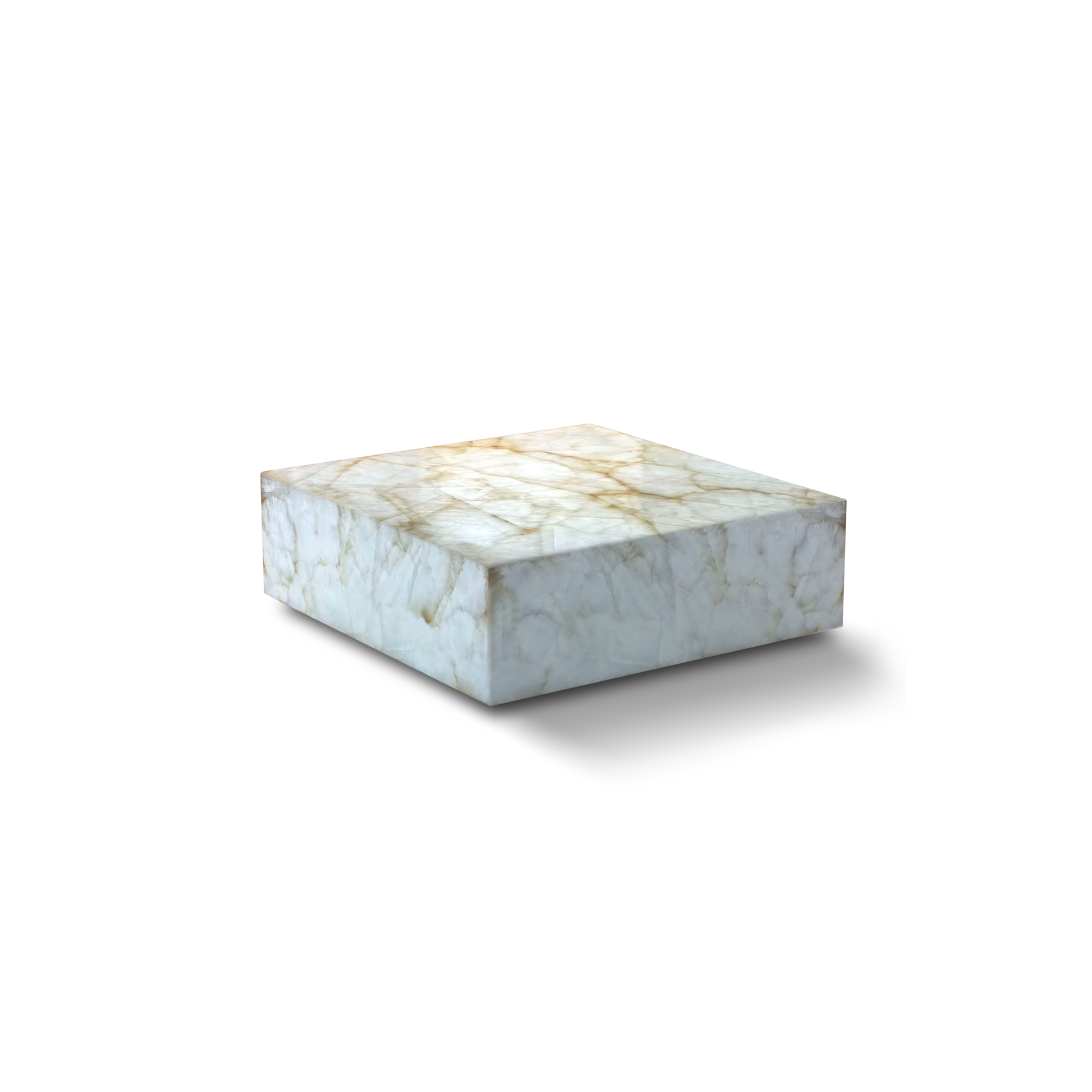 Radiant White Onyx Marble Coffee Table – Ambient Luxury Centerpiece - Urban Ashram
