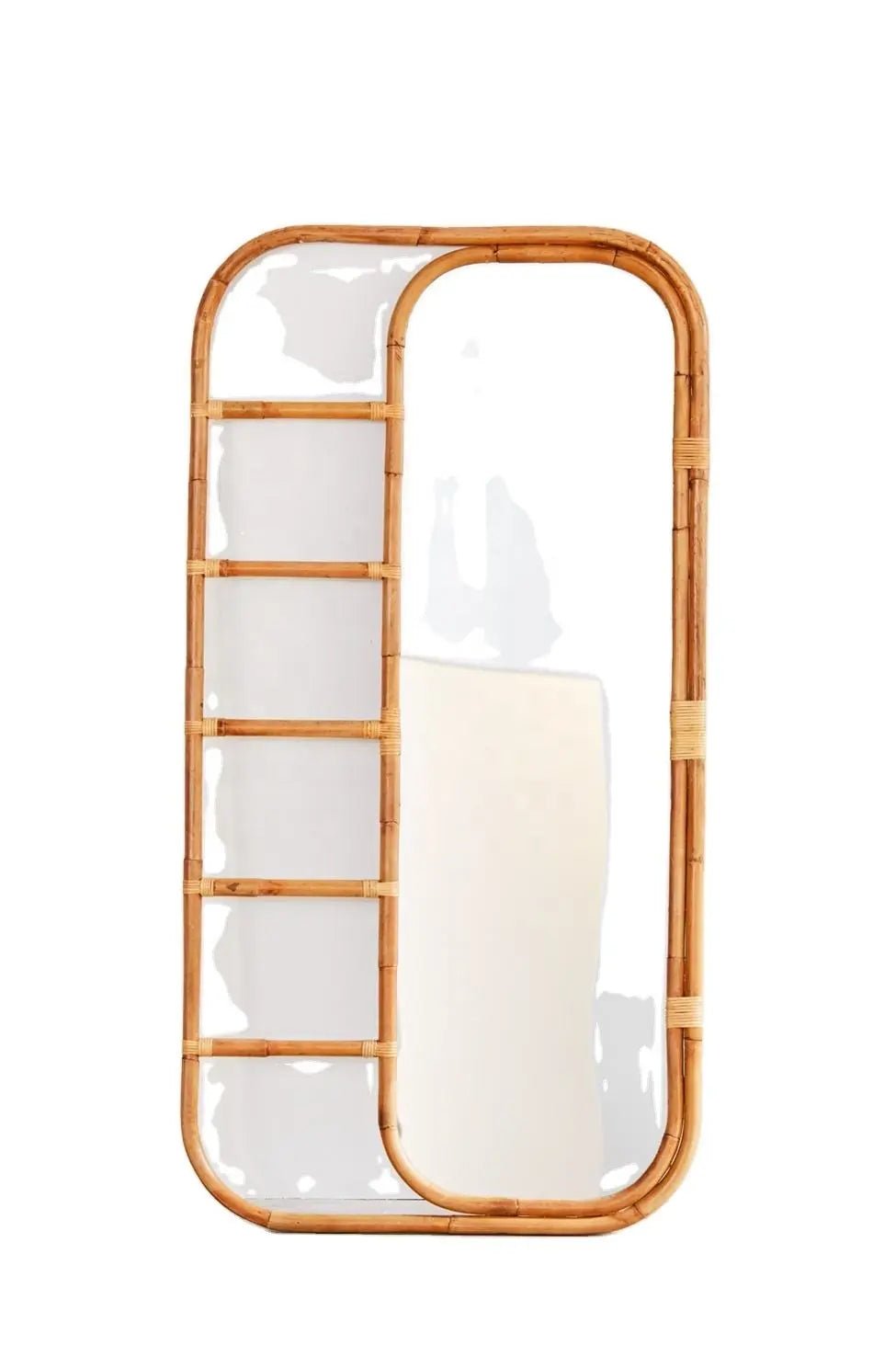 Ria Leaning Rattan Mirror - Urban Ashram