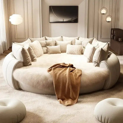 Round Dream Lounger Upholstered Movie Bed - Urban Ashram