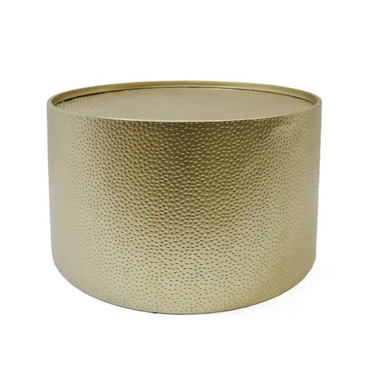 Round Gold Hammered Iron Coffee Table - Urban Ashram