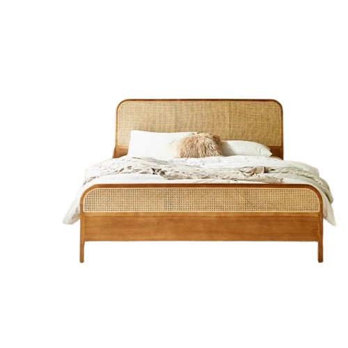 Tula Wooden Rattan Bed - Urban Ashram