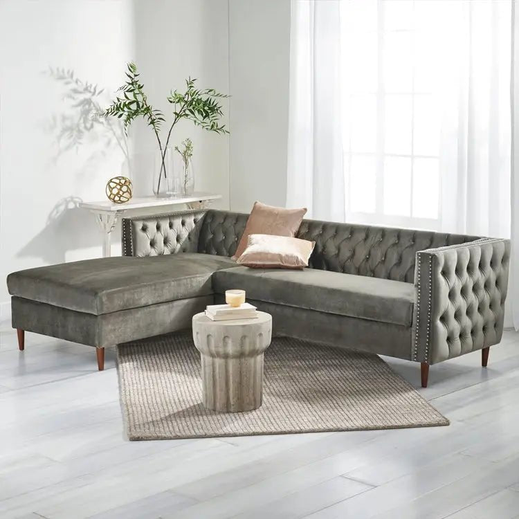 Velvet Functional Storage Sectional Sofa - Urban Ashram