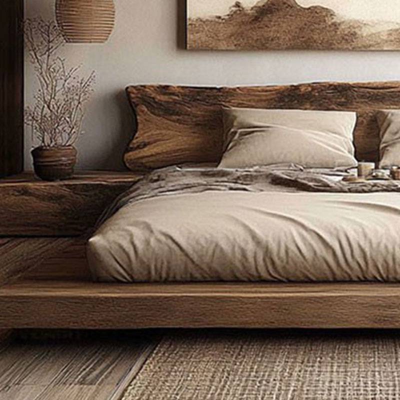 Wabi - sabi Solid Wooden Bed - Urban Ashram