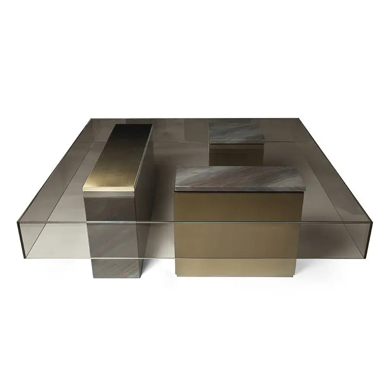 Hera Smoked Crystal Coffee Table - Urban Ashram Home